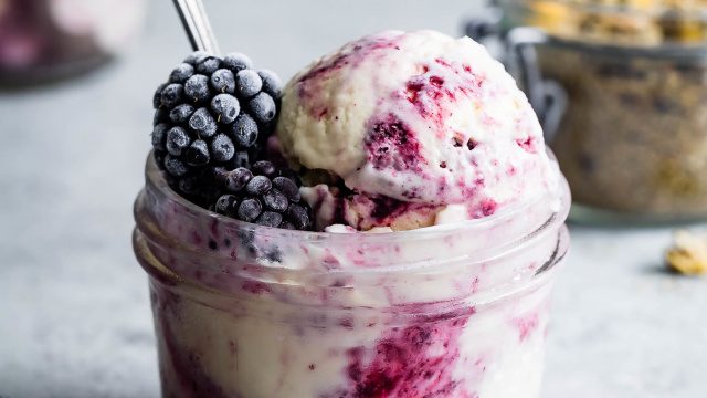 Chamomile Blackberry Ice Cream